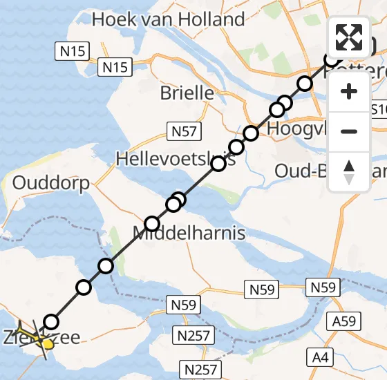 Vlucht Traumahelikopter PH-UMC van Rotterdam The Hague Airport naar Zierikzee op dinsdag 20 mei 2025 7:52