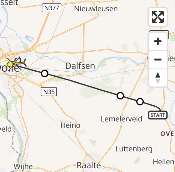 Vlucht Traumahelikopter PH-HVB van Lemele naar Zwolle op dinsdag 20 mei 2025 8:17