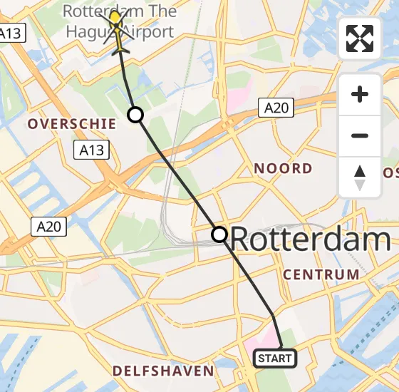 Vlucht Traumahelikopter PH-UMC van Erasmus MC naar Rotterdam The Hague Airport op dinsdag 20 mei 2025 9:21