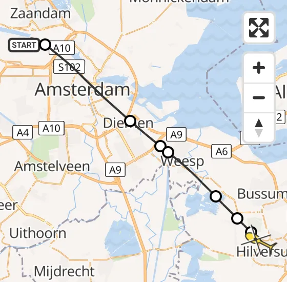 Vlucht Traumahelikopter PH-DOC van Amsterdam Heliport naar Hilversum op woensdag 21 mei 2025 12:53