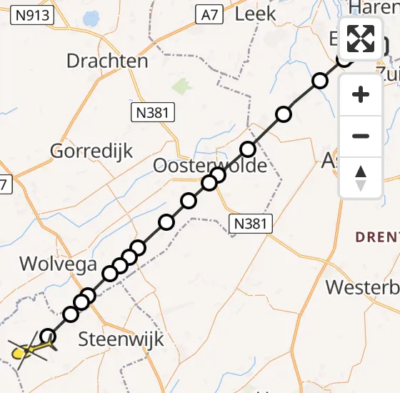 Vlucht Traumahelikopter PH-MAA van Groningen Airport Eelde naar Kalenberg op woensdag 21 mei 2025 19:19