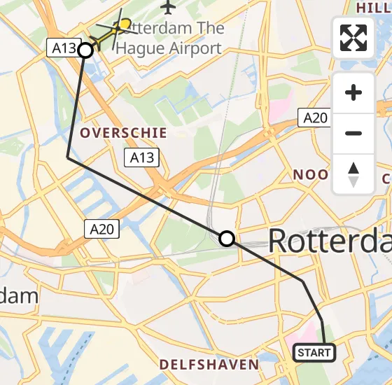 Vlucht Traumahelikopter PH-UMC van Erasmus MC naar Rotterdam The Hague Airport op woensdag 21 mei 2025 22:15