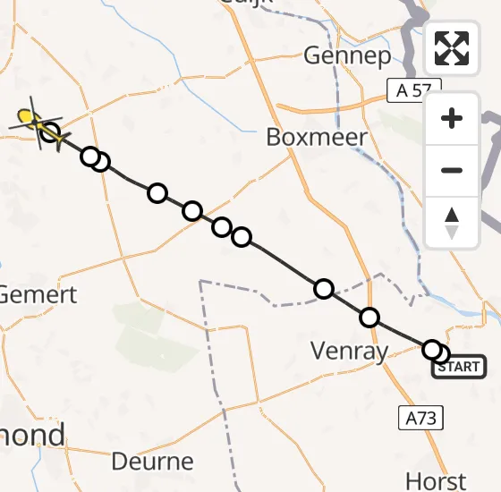 Vlucht Traumahelikopter PH-UMC van Meerlo naar Vliegbasis Volkel op vrijdag 23 mei 2025 16:50