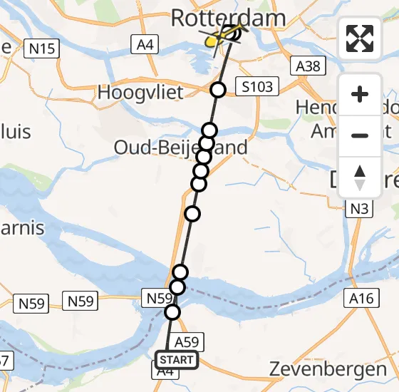 Vlucht Traumahelikopter PH-UMC van Heijningen naar Erasmus MC op zaterdag 24 mei 2025 6:20