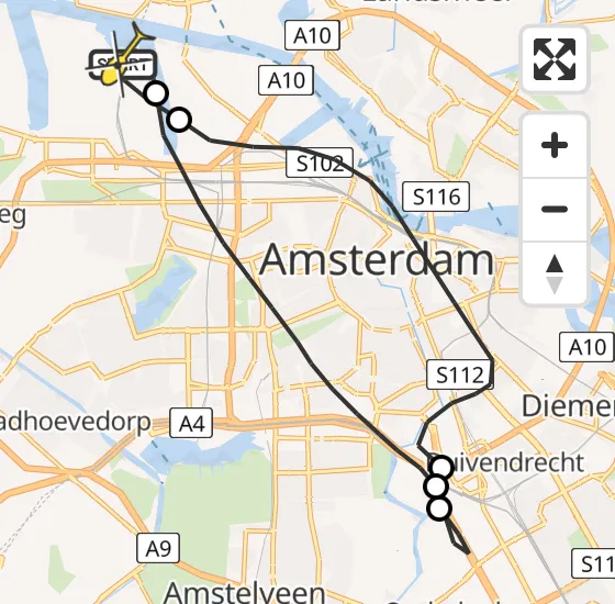 Vlucht Traumahelikopter PH-DOC van Amsterdam Heliport naar Amsterdam Heliport op zaterdag 24 mei 2025 18:52