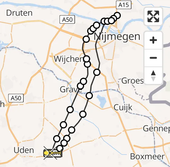 Vlucht Traumahelikopter PH-LLN van Vliegbasis Volkel naar Vliegbasis Volkel op zaterdag 24 mei 2025 19:59