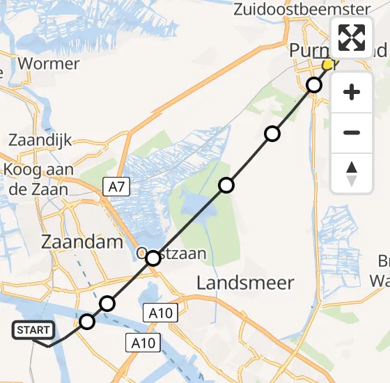 Vlucht Traumahelikopter PH-DOC van Amsterdam Heliport naar Purmerend op zondag 25 mei 2025 6:20