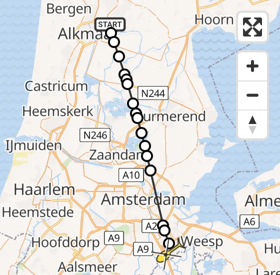 Vlucht Traumahelikopter PH-DOC van Heerhugowaard naar Academisch Medisch Centrum (AMC) op zondag 25 mei 2025 8:54