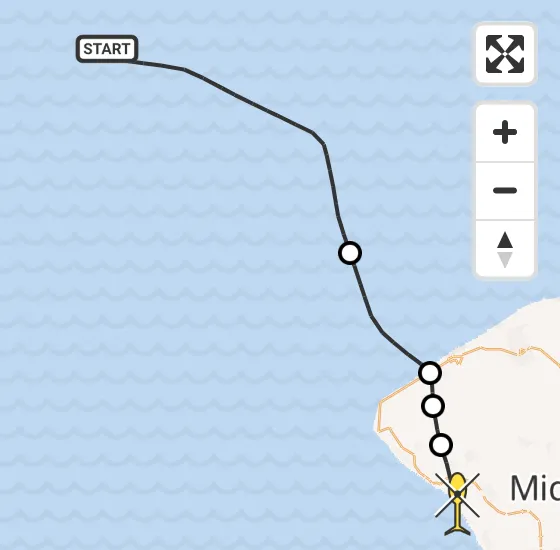Vlucht Kustwachthelikopter PH-SAR van  naar Biggekerke op zondag 25 mei 2025 13:43