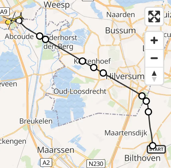 Vlucht Traumahelikopter PH-DOC van Den Dolder naar Academisch Medisch Centrum (AMC) op zondag 25 mei 2025 14:45