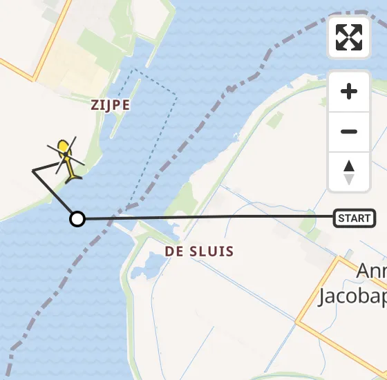 Vlucht Traumahelikopter PH-LLN van Sint Philipsland naar Bruinisse op zondag 25 mei 2025 17:27