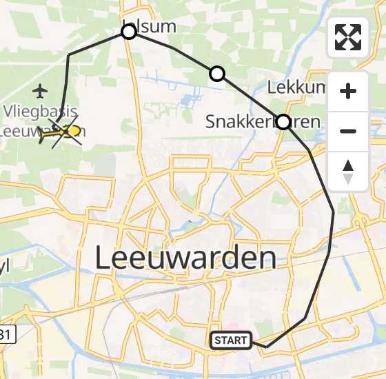 Vlucht Ambulancehelikopter PH-HOW van Leeuwarden naar Vliegbasis Leeuwarden op dinsdag 27 mei 2025 19:36