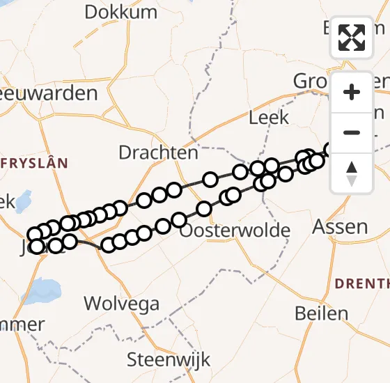 Vlucht Traumahelikopter PH-MAA van Groningen Airport Eelde naar Groningen Airport Eelde op woensdag 28 mei 2025 7:52