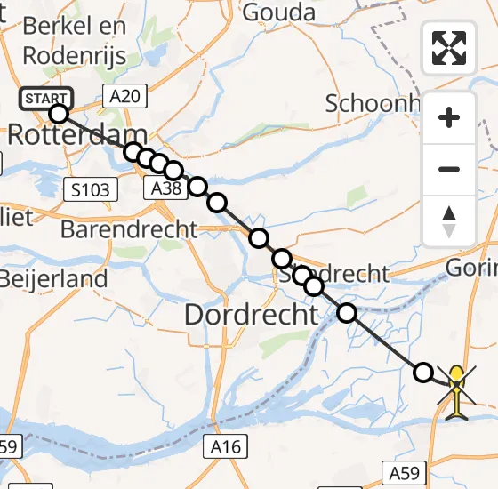 Vlucht Traumahelikopter PH-UMC van Rotterdam The Hague Airport naar Hank op woensdag 28 mei 2025 9:55