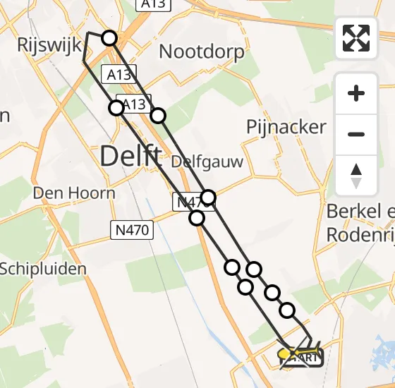 Vlucht Traumahelikopter PH-UMC van Rotterdam The Hague Airport naar Rotterdam The Hague Airport op woensdag 28 mei 2025 21:05