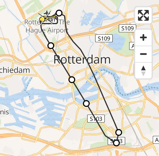 Vlucht Traumahelikopter PH-UMC van Rotterdam The Hague Airport naar Rotterdam The Hague Airport op woensdag 28 mei 2025 21:15