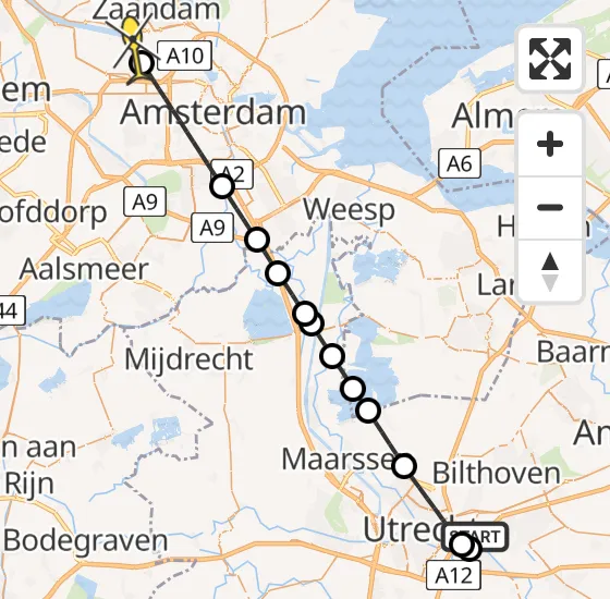 Vlucht Traumahelikopter PH-DOC van Universitair Medisch Centrum Utrecht naar Amsterdam Heliport op donderdag 29 mei 2025 1:41