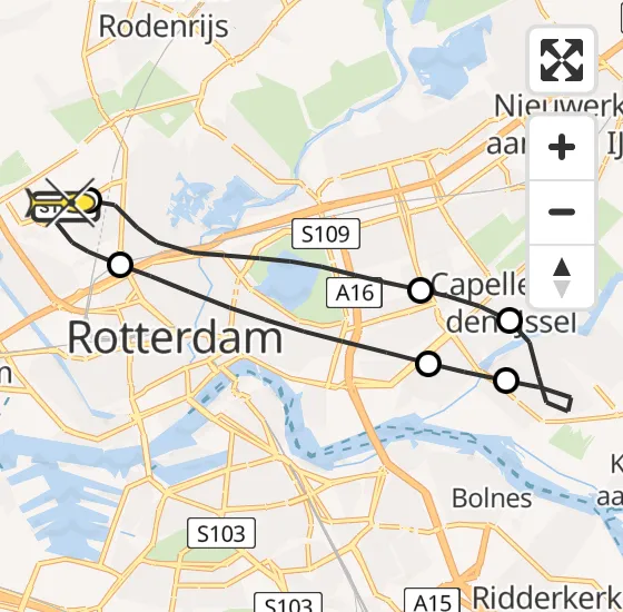 Vlucht Traumahelikopter PH-UMC van Rotterdam The Hague Airport naar Rotterdam The Hague Airport op donderdag 29 mei 2025 8:44