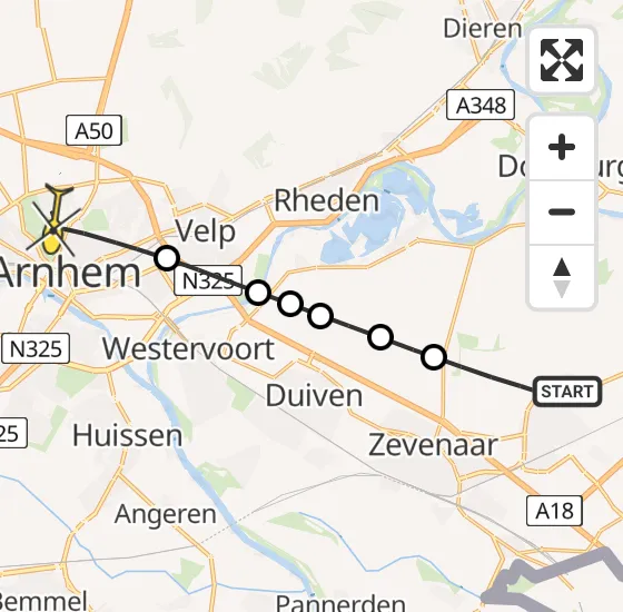 Vlucht Traumahelikopter PH-LLN van Didam naar Arnhem op donderdag 29 mei 2025 10:24