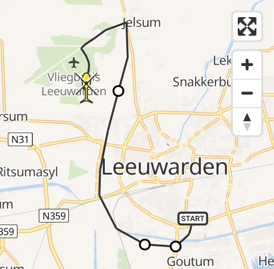 Vlucht Ambulancehelikopter PH-HOW van Leeuwarden naar Vliegbasis Leeuwarden op donderdag 29 mei 2025 11:53