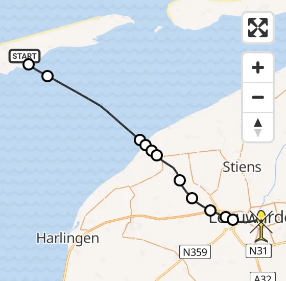 Vlucht Ambulancehelikopter PH-HOW van Lies naar Leeuwarden op donderdag 29 mei 2025 17:00