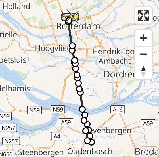 Vlucht Traumahelikopter PH-UMC van Rotterdam The Hague Airport naar Rotterdam The Hague Airport op donderdag 29 mei 2025 23:27