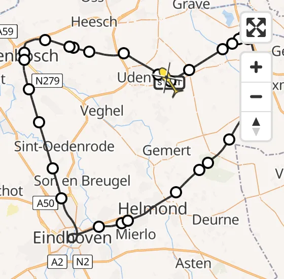 Vlucht Politiehelikopter PH-PXD van Vliegbasis Volkel naar Vliegbasis Volkel op vrijdag 30 mei 2025 13:19