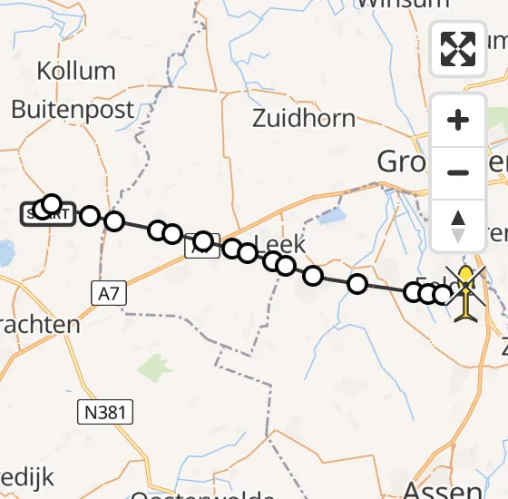 Vlucht Traumahelikopter PH-MAA van Harkema naar Groningen Airport Eelde op vrijdag 30 mei 2025 13:57