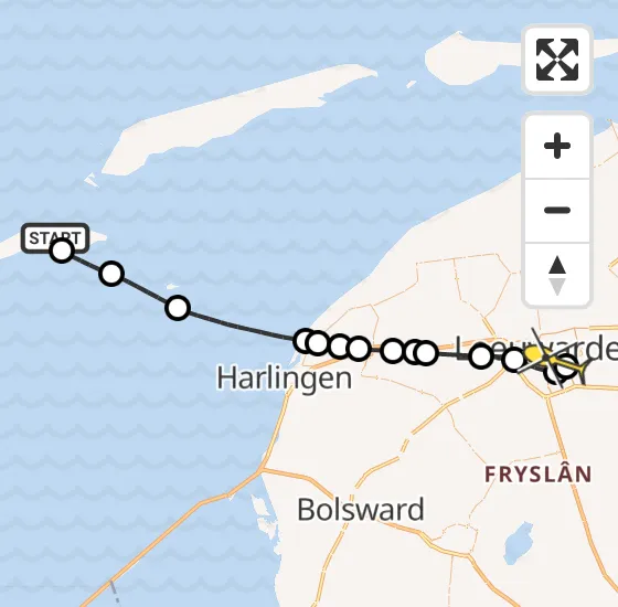 Vlucht Ambulancehelikopter PH-HOW van Vlieland Heliport naar Leeuwarden op vrijdag 30 mei 2025 18:34