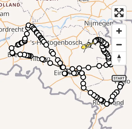 Vlucht Politiehelikopter PH-PXD van Venlo naar Volkel op zaterdag 31 mei 2025 9:48