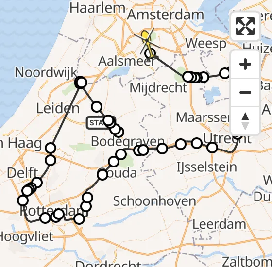 Vlucht Politiehelikopter PH-PXB van Alphen aan den Rijn naar Amstelveen op zaterdag 31 mei 2025 10:01