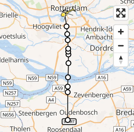 Vlucht Traumahelikopter PH-UMC van Roosendaal naar Erasmus MC op maandag 2 juni 2025 21:57