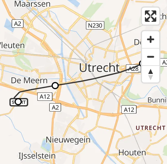 Vlucht Traumahelikopter PH-DOC van Utrecht naar Universitair Medisch Centrum Utrecht op woensdag 4 juni 2025 16:08