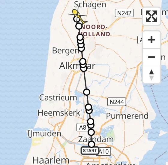 Vlucht Traumahelikopter PH-DOC van Amsterdam Heliport naar Sint Maarten op zaterdag 21 juni 2025 18:53