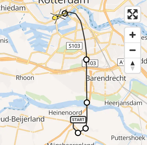 Vlucht Traumahelikopter PH-UMC van Heinenoord naar Erasmus MC op zondag 29 juni 2025 15:27