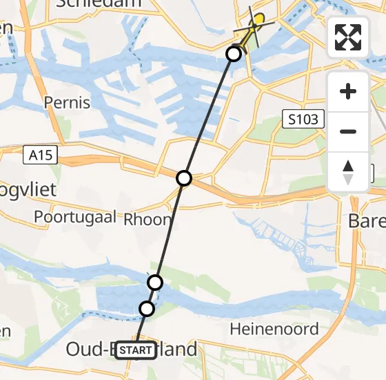 Vlucht Traumahelikopter PH-MAA van Oud-Beijerland naar Erasmus MC op donderdag 3 juli 2025 12:25