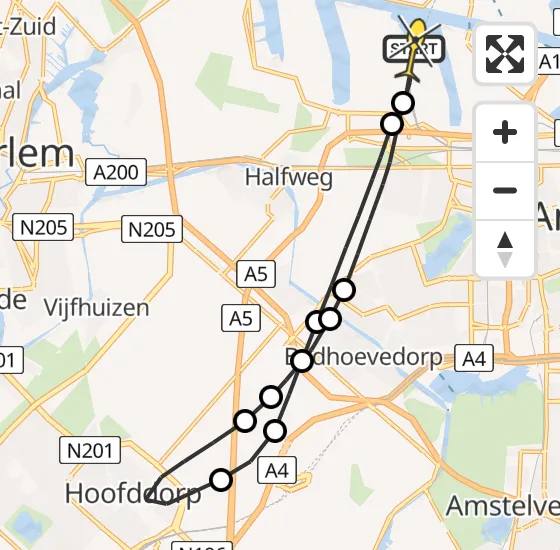 Vlucht Traumahelikopter PH-DOC van Amsterdam Heliport naar Amsterdam Heliport op donderdag 3 juli 2025 15:55