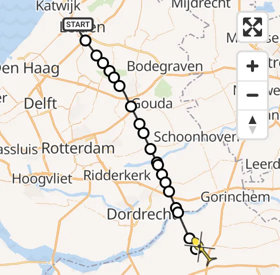 Vlucht Traumahelikopter PH-MAA van Leiden naar Hank op vrijdag 4 juli 2025 16:10