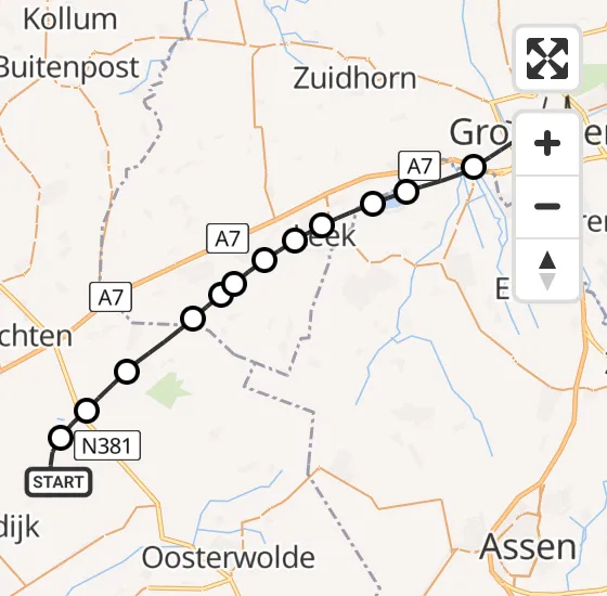 Vlucht Traumahelikopter PH-TTR van Hemrik naar Universitair Medisch Centrum Groningen op zondag 6 juli 2025 14:13