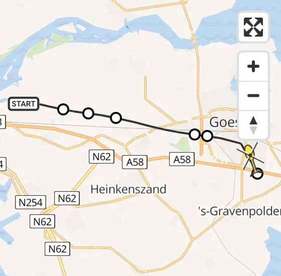 Vlucht Traumahelikopter PH-MAA van Vliegveld Midden-Zeeland naar Goes op maandag 7 juli 2025 1:28