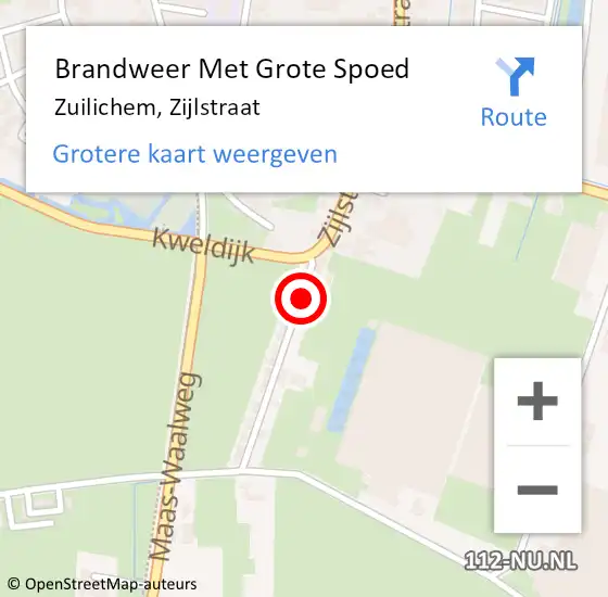Locatie op kaart van de 112 melding: Brandweer Met Grote Spoed Naar Zuilichem, Zijlstraat op 26 juni 2021 11:57