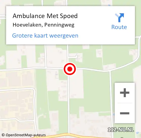 Locatie op kaart van de 112 melding: Ambulance Met Spoed Naar Hoevelaken, Penningweg op 20 juli 2021 08:41