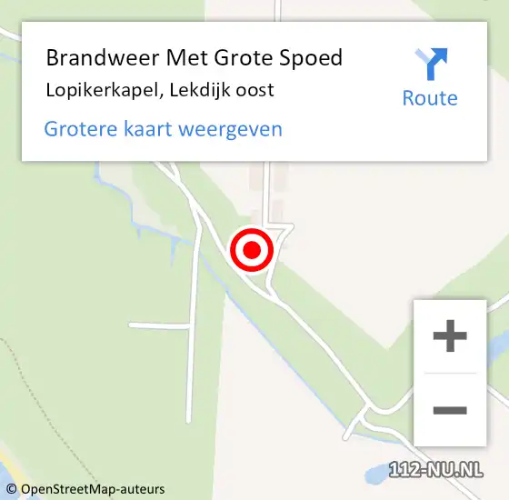 Locatie op kaart van de 112 melding: Brandweer Met Grote Spoed Naar Lopikerkapel, Lekdijk oost op 31 juli 2021 17:34