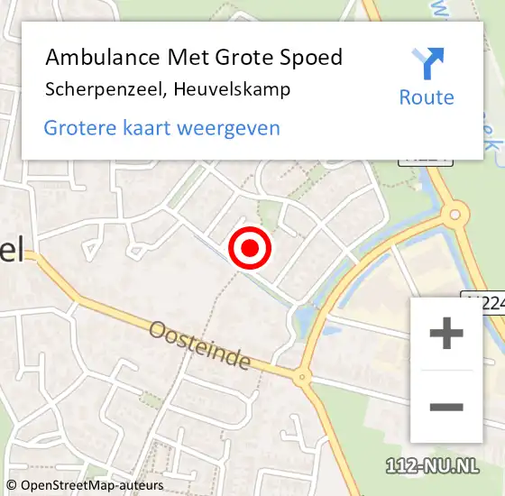 Locatie op kaart van de 112 melding: Ambulance Met Grote Spoed Naar Scherpenzeel, Heuvelskamp op 15 augustus 2021 02:05