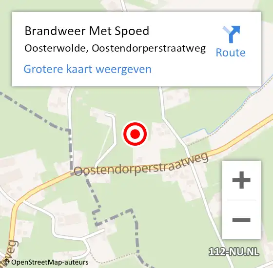 Locatie op kaart van de 112 melding: Brandweer Met Spoed Naar Oosterwolde, Oostendorperstraatweg op 12 oktober 2021 19:25