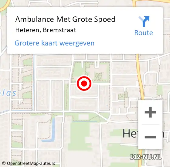 Locatie op kaart van de 112 melding: Ambulance Met Grote Spoed Naar Heteren, Bremstraat op 2 november 2021 19:23