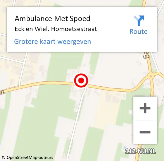 Locatie op kaart van de 112 melding: Ambulance Met Spoed Naar Eck en Wiel, Homoetsestraat op 4 december 2021 06:25