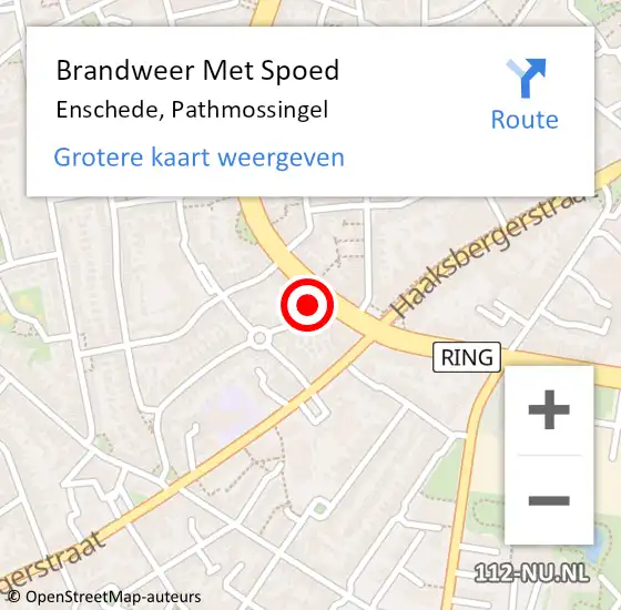 Locatie op kaart van de 112 melding: Brandweer Met Spoed Naar Enschede, Pathmossingel op 31 december 2021 19:11