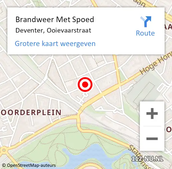 Locatie op kaart van de 112 melding: Brandweer Met Spoed Naar Deventer, Ooievaarstraat op 1 januari 2022 00:32