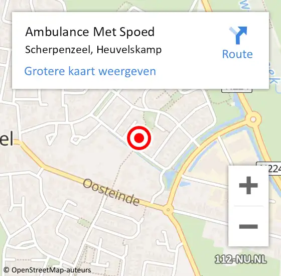 Locatie op kaart van de 112 melding: Ambulance Met Spoed Naar Scherpenzeel, Heuvelskamp op 9 januari 2022 08:07